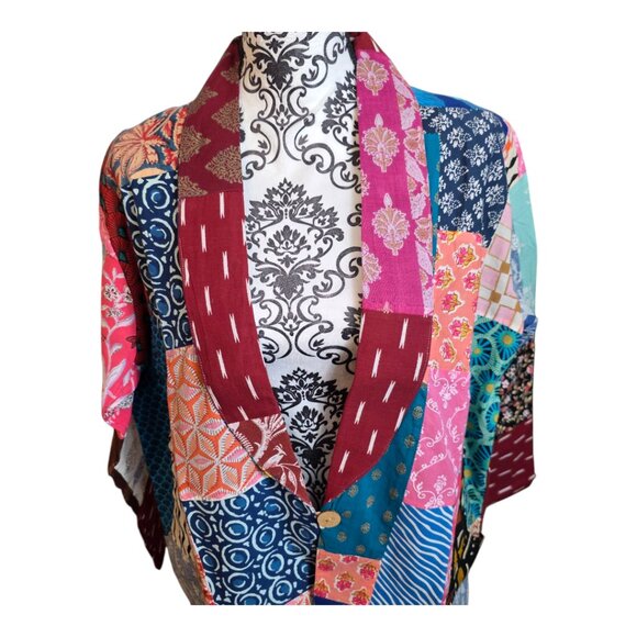 Ashley Taylor Women's Patchwork Jacket Multicolor One Size Fits Large XLarge - Picture 4 of 15